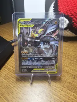 Pokemon Card - Pikachu And Zekrom GX promo SM168 Black Star Full Art Holo LP/NM - Image 1