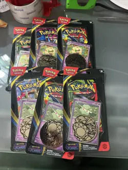 Lot Of 6 Pokemon Mega Evolution Phantasmal Flames Booster Pack Promo Card Coin - Image 1