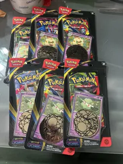 Lot Of 6 Pokemon Mega Evolution Phantasmal Flames Booster Pack Promo Card Coin - Image 2