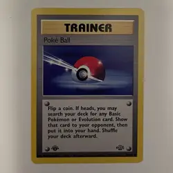 RARE 1st Edition Pokemon TCG Poke Ball # 64/64 Trainer Card 1999 Jungle - Image 2