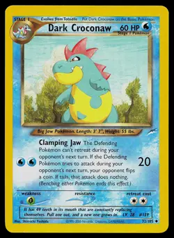 Pokemon Card - Dark Croconaw Neo Destiny 32/105 Uncommon Non Holo - Image 1