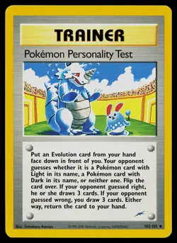 Pokemon Card - Pokemon Personality Test Neo Destiny 102/105 Uncommon - Image 1