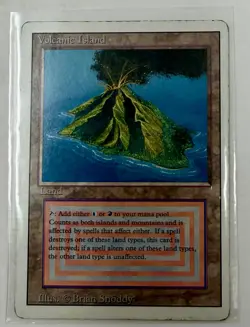 Magic the Gathering, Volcanic Island, Revised Edition, MTG - played - Image 1