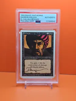 ⚫ 1994 MAGIC THE GATHERING EL-HAJJAJ REVISED DAMEON WILLICH PSA/DNA CERTIFIED - Image 1