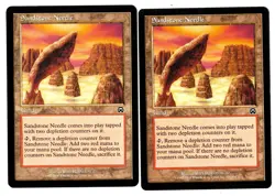 Sandstone Needle - Mercadian Masques 1999 MTG Red Common Land LP X 2 - Image 1