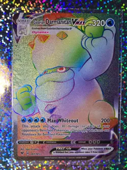 2020 Pokemon TCG Vivid Voltage Rainbow Rare 187/185 Galarian Darmanitan VMAX NM - Image 1