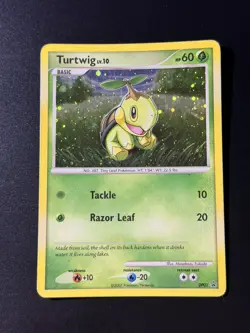 Pokemon TCG Turtwig POP RARE PROMO Holo DP01 Pokemon Promos MP Half SWIRL - Image 1