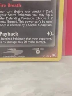 Pokemon Dark Houndoom Prerelease Promo EX Team Rocket Returns 37/109 NM - Image 2