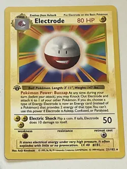 Pokemon TCG Electrode First Edition Non Holo Base Set 2/64 - Image 1