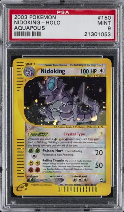 2003 POKEMON AQUAPOLIS #150 NIDOKING-HOLO PSA 9 - Image 1