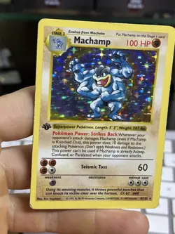 #4 1st Edition Machamp 8/102 Base Set SHADOWLESS 1999 Holo Rare WOTC Pokemon - Image 3
