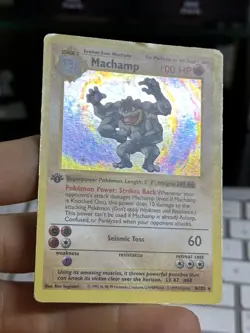 #4 1st Edition Machamp 8/102 Base Set SHADOWLESS 1999 Holo Rare WOTC Pokemon - Image 5