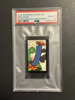 Pokemon Hanafuda Mario Pikachu September Meganium PSA 10 GEM MINT 2016 - Image 1