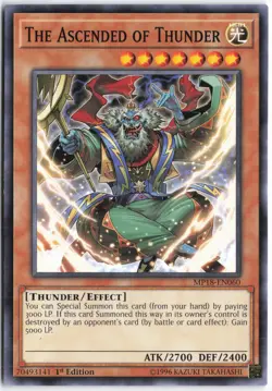 Yugioh - The Ascended of Thunder MP18-EN060 1st Edition - 2018 Mega-Tins Mega Pa - Image 1