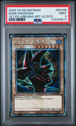 2025 YU-GI-OH! RA04-EN106 DARK MAGICIAN 1ST EDITION-ARKANA ARTWORK PSA 9 - Image 1