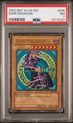 2002 YU-GI-OH! STARTER DECK: YUGI #006 DARK MAGICIAN PSA 7 - Image 1