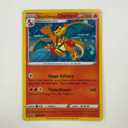 Special Delivery Charizard SWSH075 Promo Holo LP Pokemon Card - Image 1