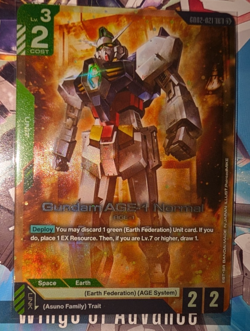FRESHLY PULLED Gundam Card Game TCG - Gundam AGE-1 Normal GD02-021 LR - M/NM - Image 1