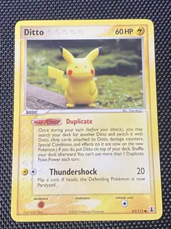 Ditto (Pikachu) 63/113 EX Delta Species Non-Holo Near Mint Pokemon TCG Card - Image 1