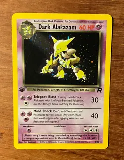 1st Edition Dark Alakazam 1/82 Team Rocket Holo Pokemon Trading Card - Image 1