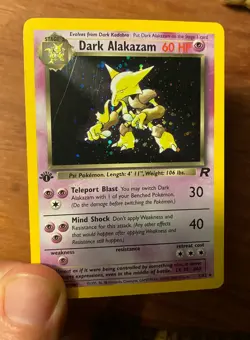 1st Edition Dark Alakazam 1/82 Team Rocket Holo Pokemon Trading Card - Image 4