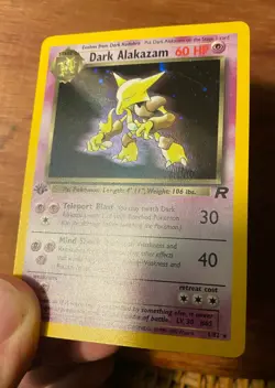1st Edition Dark Alakazam 1/82 Team Rocket Holo Pokemon Trading Card - Image 5