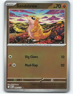 Sandshrew #068/132 Reverse Holo Pokemon Card ME01: Mega Evolution - Image 1