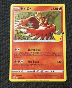 Ho-Oh 001/025 Pokemon Celebrations 25th Anniversary Holo Rare Card NM-Mint - Image 1