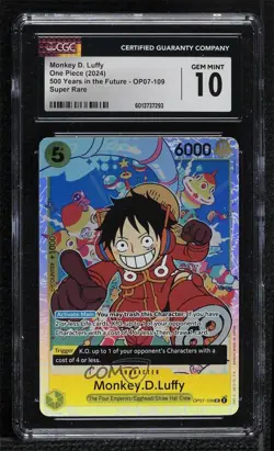 2024 One Piece Card Game: 500 Years in The Future OP07 SR Monkey D Luffy CGC 10 - Image 1