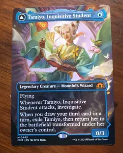 MTG - Tamiyo, Inquisitive Student/Tamiyo, Seasoned Scholar (Borderless) #443 NM - Image 1