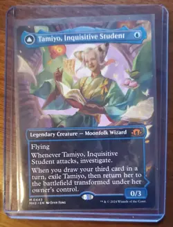 MTG - Tamiyo, Inquisitive Student/Tamiyo, Seasoned Scholar (Borderless) #443 NM - Image 3