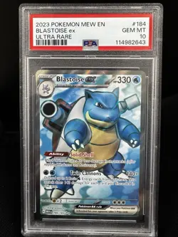 Pokemon TCG Blastoise EX 184/165 Scarlet & Violet Holo Ultra Rare PSA 10 - Image 1