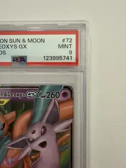 2019 Pokemon Unified Minds Espeon & Deoxys GX 72 Sun & Moon PSA 9 - Image 4