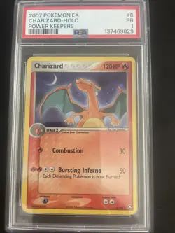 Pokemon TCG Charizard EX Power Keepers Holo Rare PSA 1 - Image 1