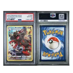 2022 POKEMON SWORD & SHIELD LOST ORIGIN #TG08 FULL ART/HISUIAN ARCANINE PSA 10 - Image 3
