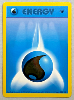 Pokemon 1st EDITION Shadowless Water Energy #102/102 - 1999 Base Set - LP to NM - Image 1