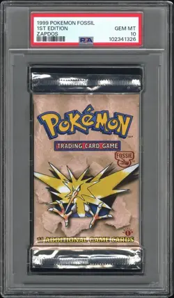 1999 Pokemon 1st Edition Fossil Zapdos PSA 10 Foil Booster Pack GEM MINT! - Image 1