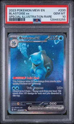 Pokemon Blastoise ex 200/165 Mew EN 151 Special Illustration GEM MINT PSA 10 - Image 1