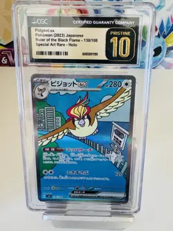 Pokemon Pigeot EX Japanese 136/108 Ruler of The Black Flame CGC Pristine 10 - Image 1
