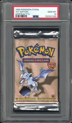 1999 Pokemon 1st Edition Fossil Aerodactyl PSA 10 Foil Booster Pack GEM MINT! - Image 1