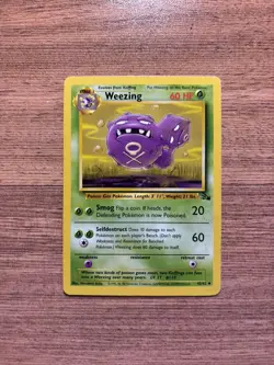 Weezing 45/62 Regular Pokemon Card Fossil Unlimited Uncommon - Image 1