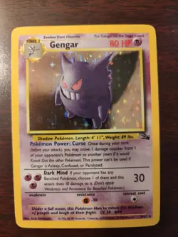 Pokemon TCG Gengar Fossil Holo Card 5/62 Unlimited Rare Vintage WOTC - Image 1