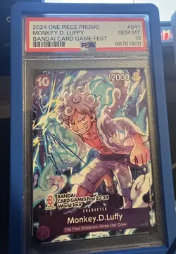 2024 ONE PIECE BANDAI CARD GAME FEST MONKEY D. LUFFY ENGLISH PROMO P-041 PSA 10 - Image 1