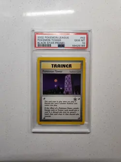 2002 Pokemon League Pokemon Tower Black Star Promo Trainer Card #42 PSA 10 Gem - Image 1