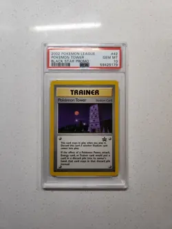 2002 Pokemon League Pokemon Tower Black Star Promo Trainer Card #42 PSA 10 Gem - Image 1