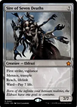 MTG Sire of Seven Deaths Normal NM Foundations Magic 1 - Image 1