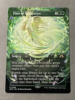MTG Flare of Cultivation - Borderless, NM-Mint, English Modern Horizons 3 - Image 1