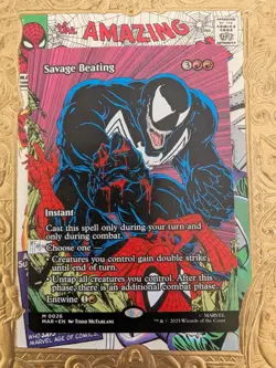 Savage Beating (Borderless) Marvel Universe Eternal-Legal Regular MTG NM - Image 1