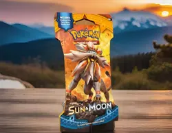2017 Pokemon Sun And Moon base set solgaleo hanger blister Sleeved pack tcg - Image 1