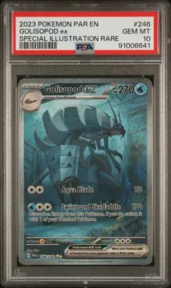 2023 POKEMON PAR EN-PARADOX RIFT SPECIAL ILLUSTRATION RARE GOLISOPOD EX PSA 10 - Image 1